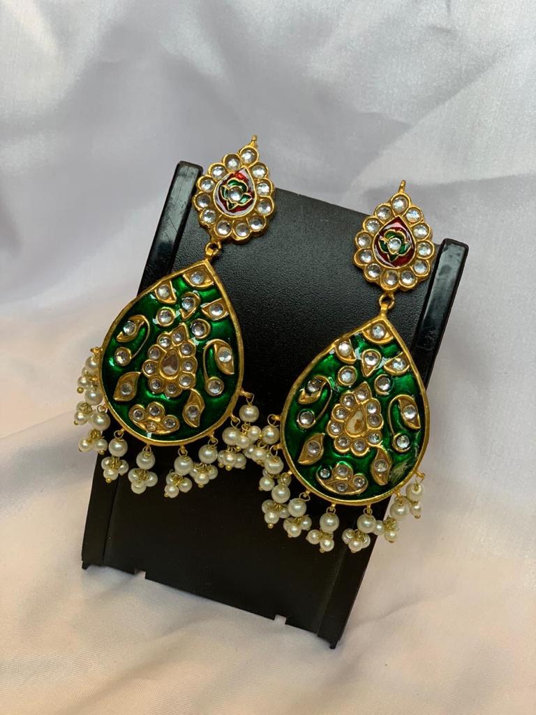 Green Artificial Kundan Jewellery