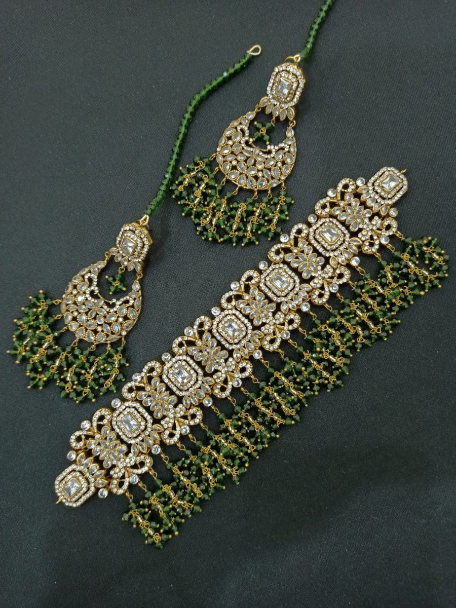 Green White Jewelry Set Pakistan
