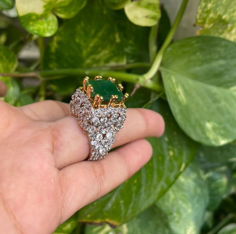 Green Women Luxury Zircon Gemstone Rings