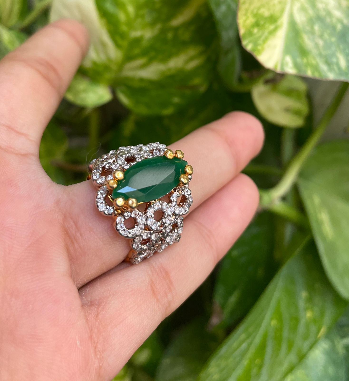 Green Zircon Rings Design for Female