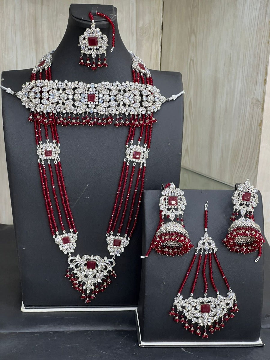 Maroon Artificial Bridal Set Online