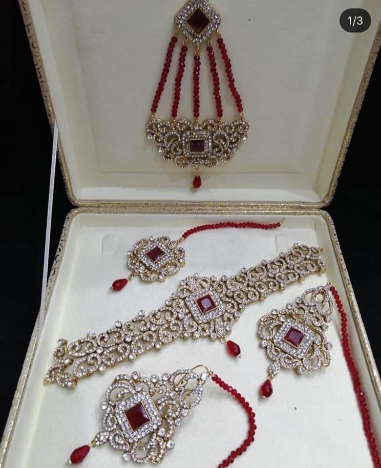 Maroon Bride To Be Jewelry