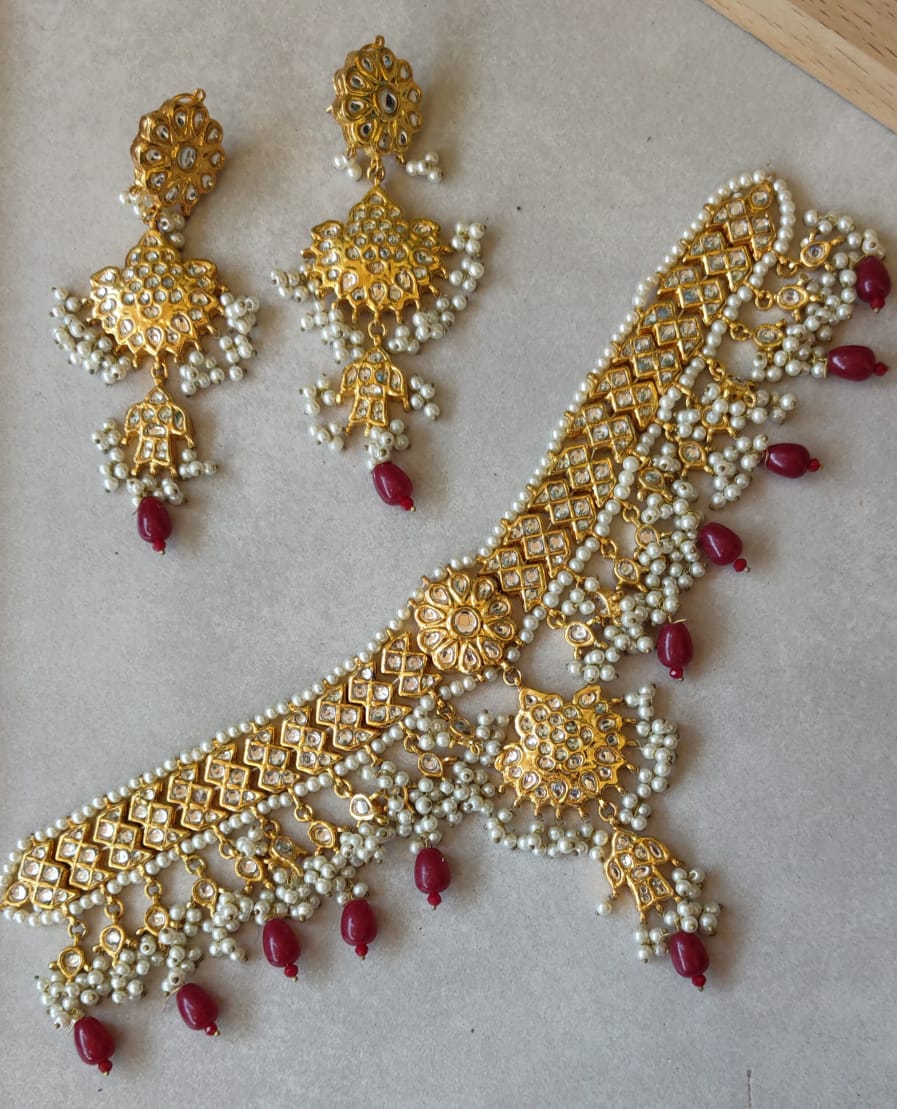 Maroon Real Kundan Sets With Price