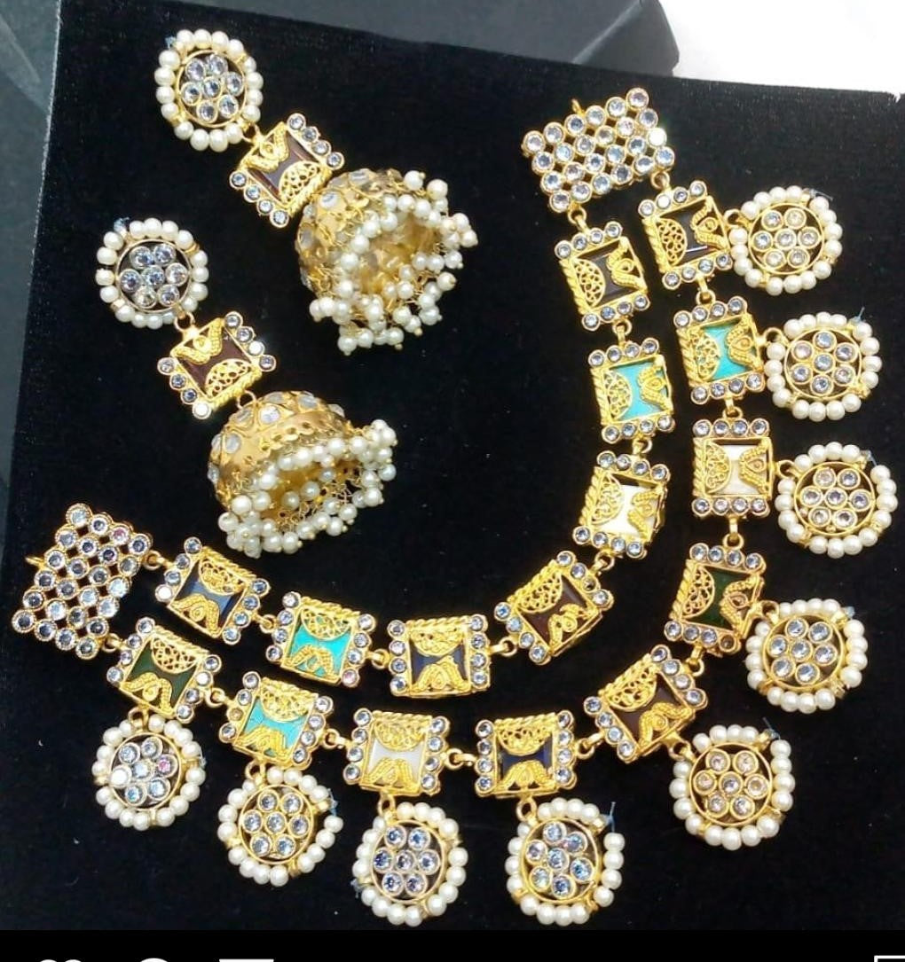 Modern Multicolor Kundan Jewellery Online