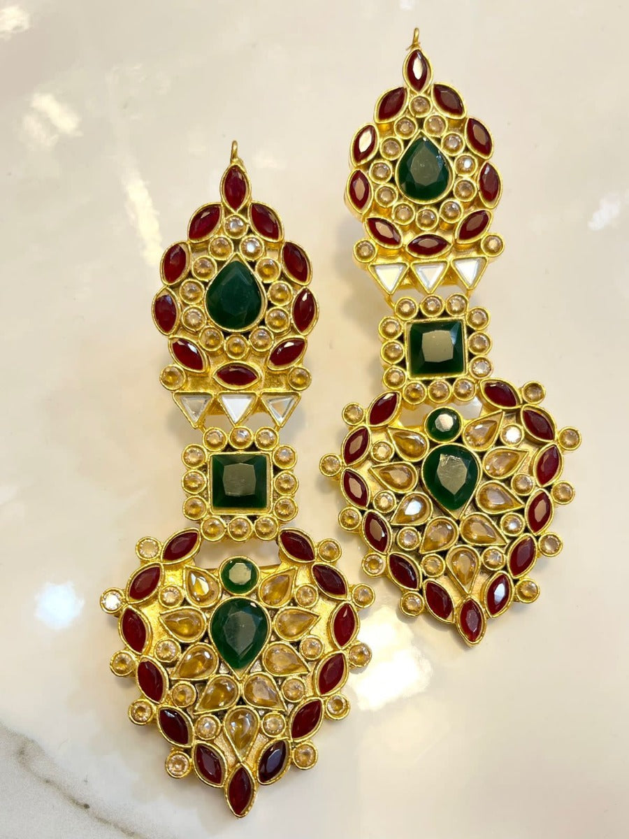Multicolor Kundan Earrings Latest Designs
