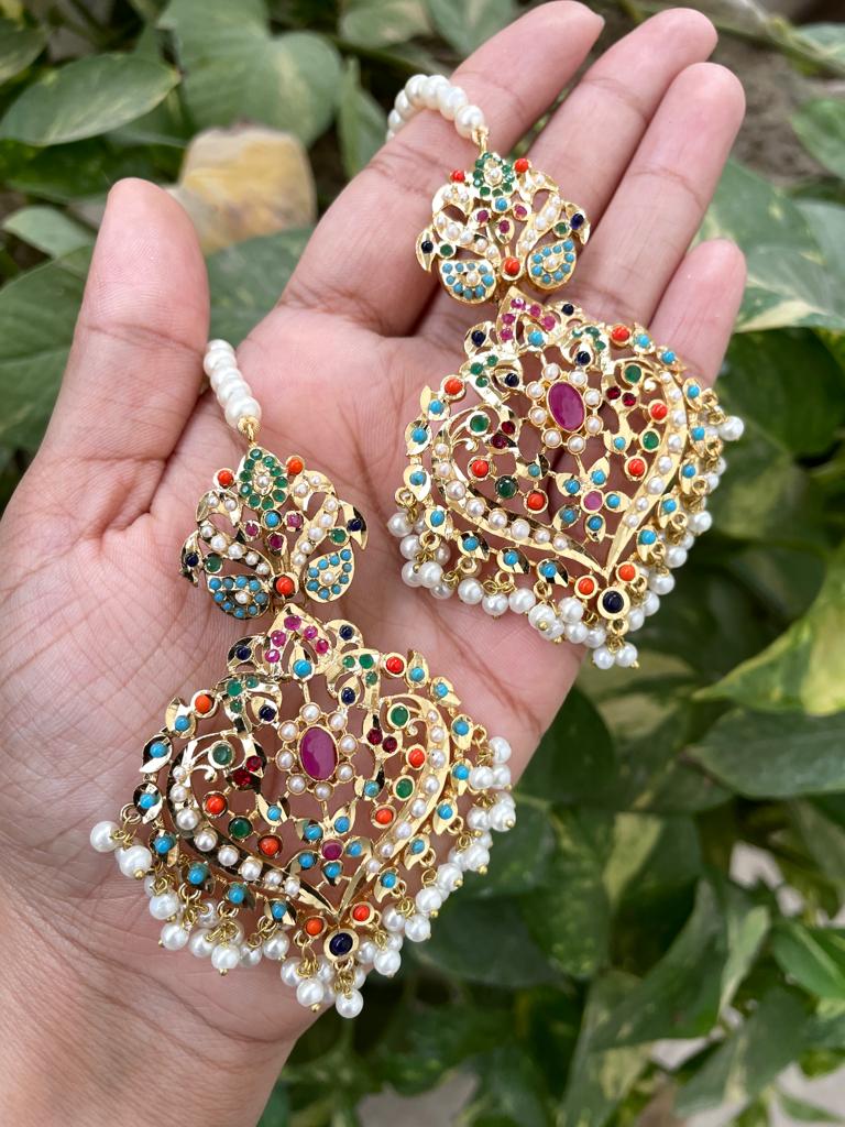 Multicolor Unique Wedding Earrings Pakistan with Price