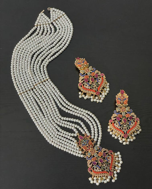 Multicolour Pearl Mala Set