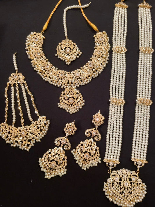 Pearl Mala and Earrings Set