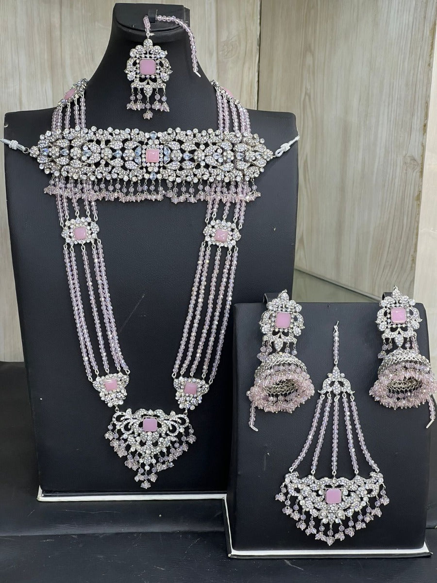 Pink Artificial Bridal Set Online