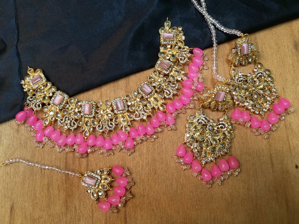 Pink Bridal Gold Set Design
