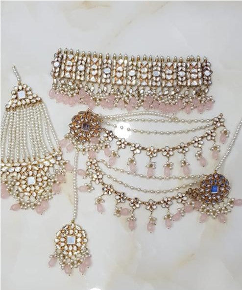 Pink Bridal Jewellery Set Pakistani