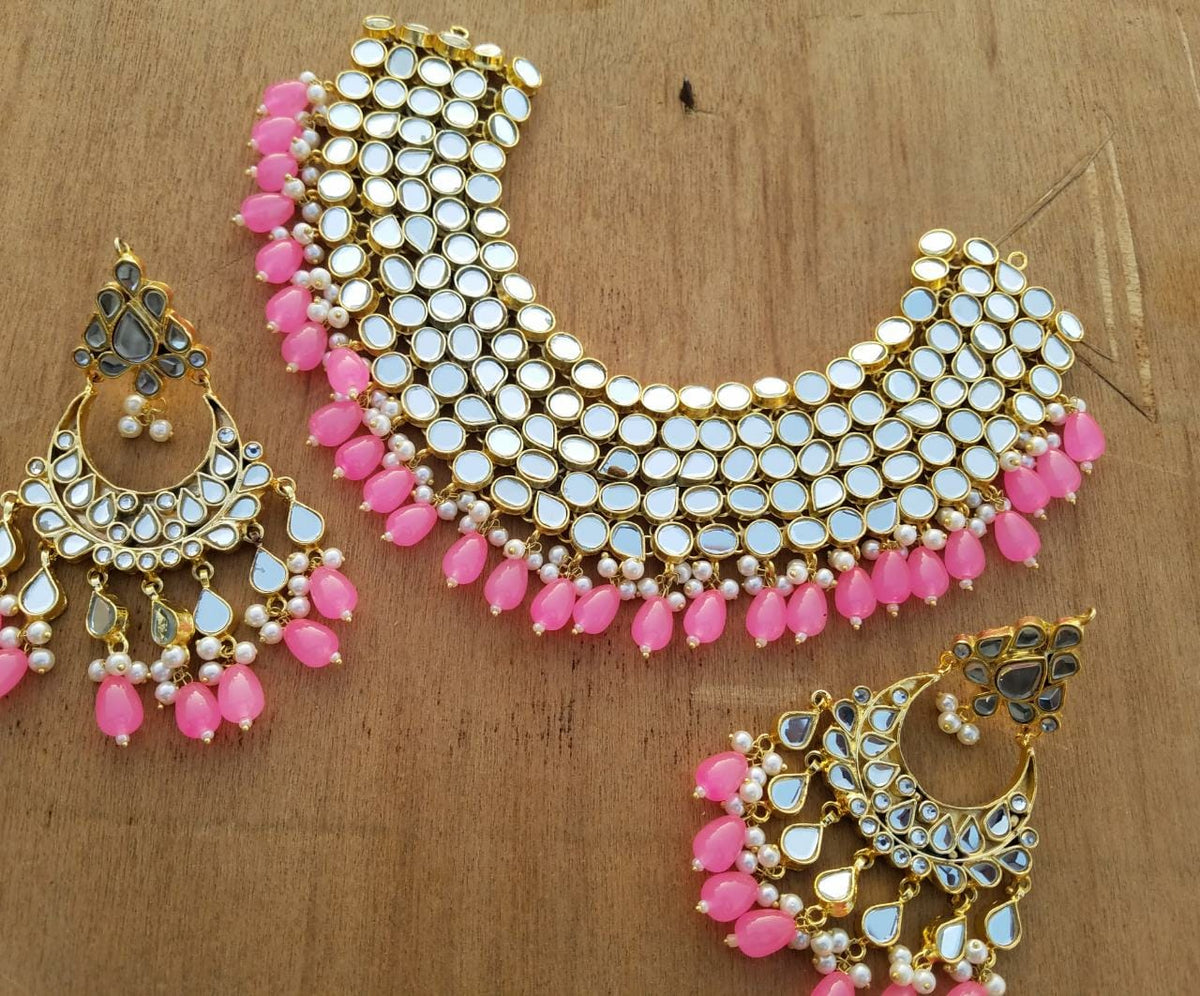Pink Kundan Bridal Jewellery Set