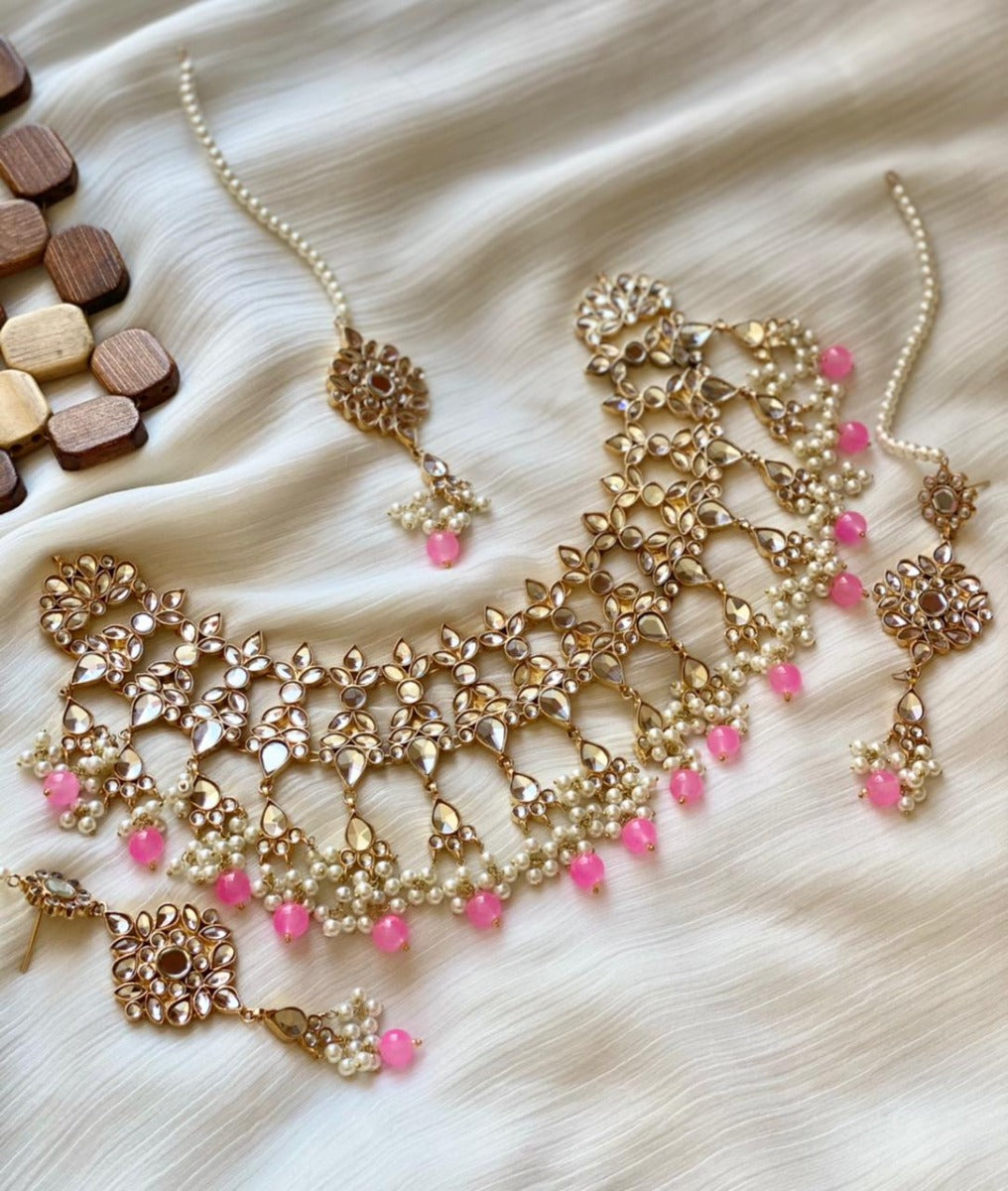 Pink Kundan Jewelry Pakistan