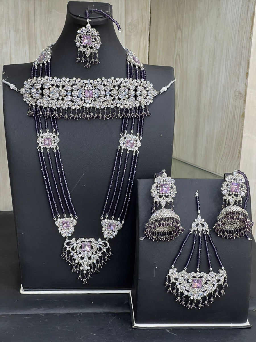 Purple Artificial Bridal Set Online