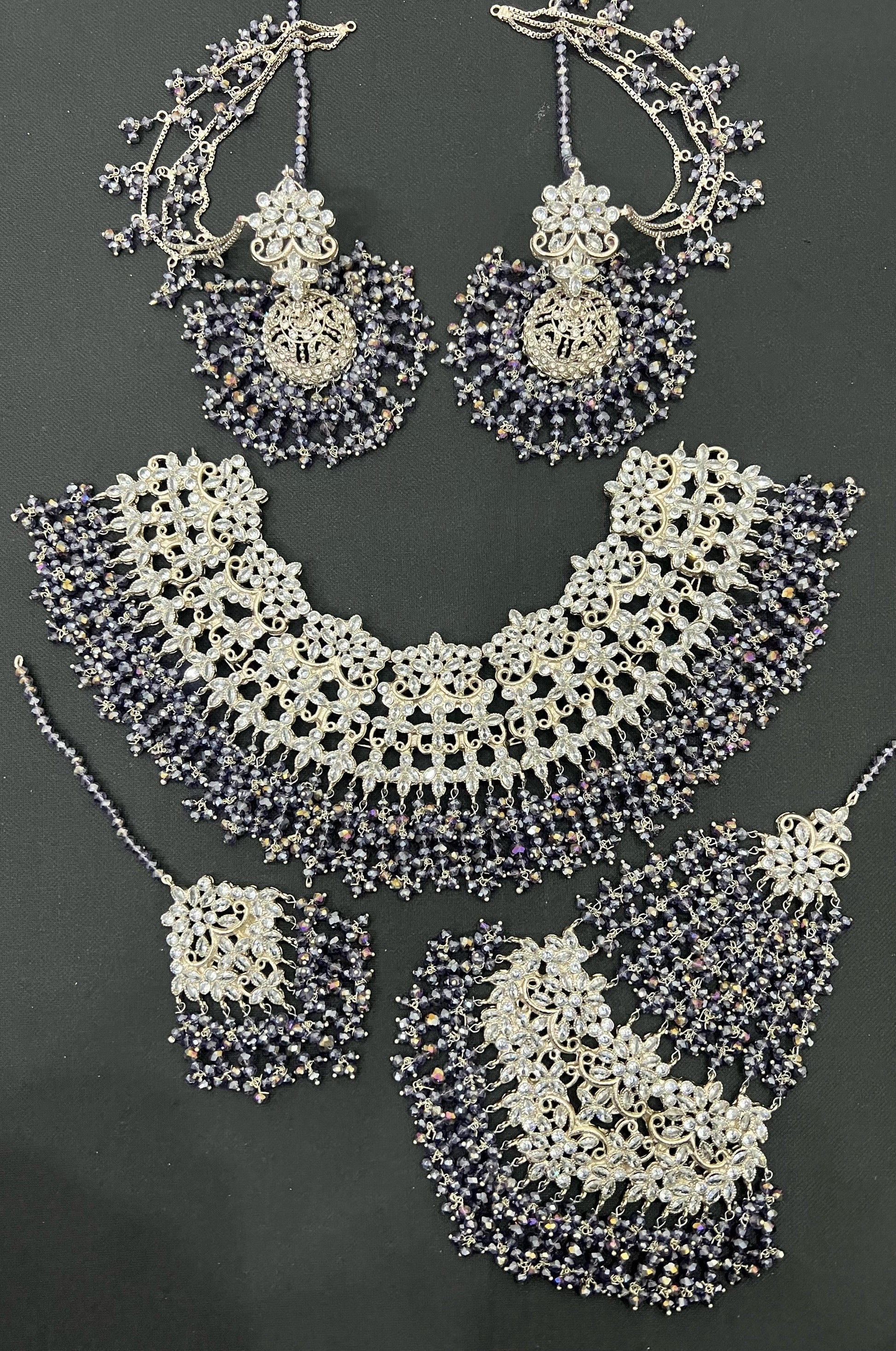 Purple Pakistani Bridal Jewellery Sets with Price