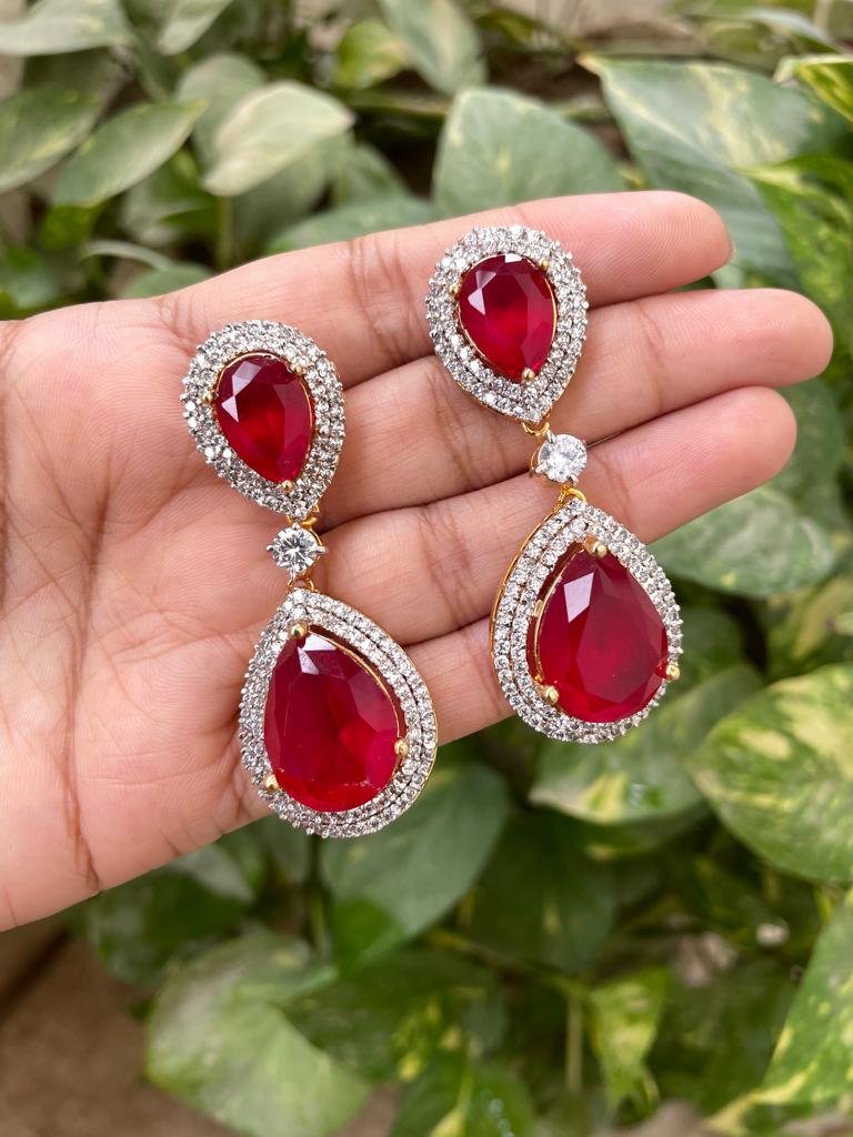 Red Earrings Design Artificial