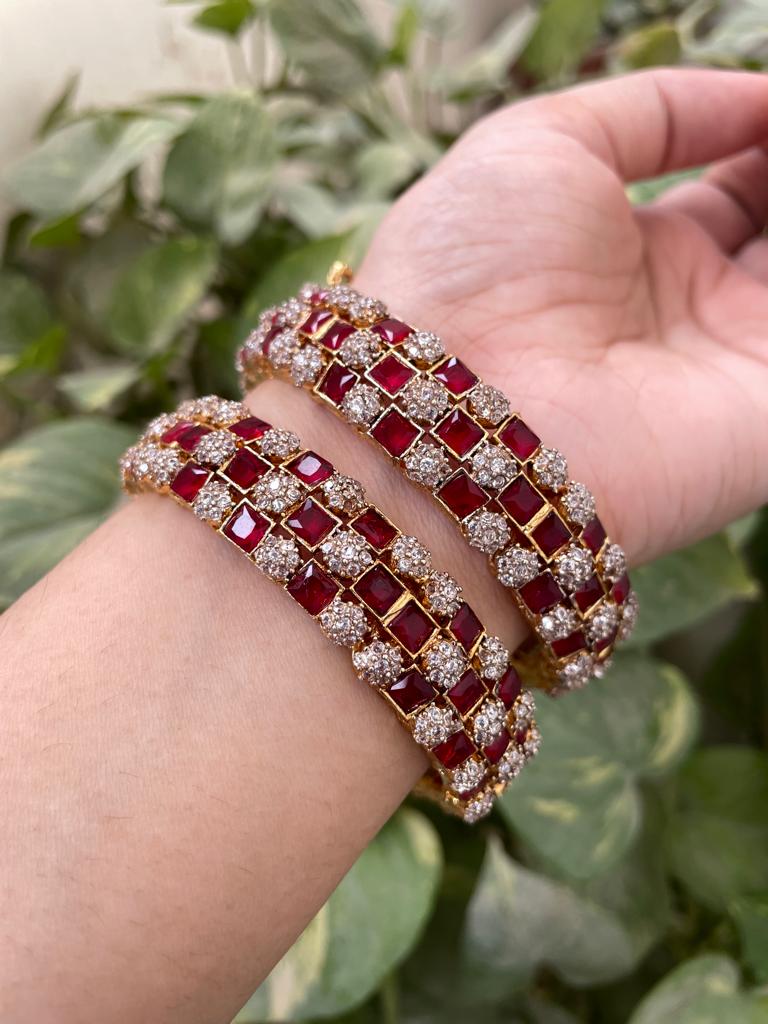 Ruby Bridal Bangle Set Designs