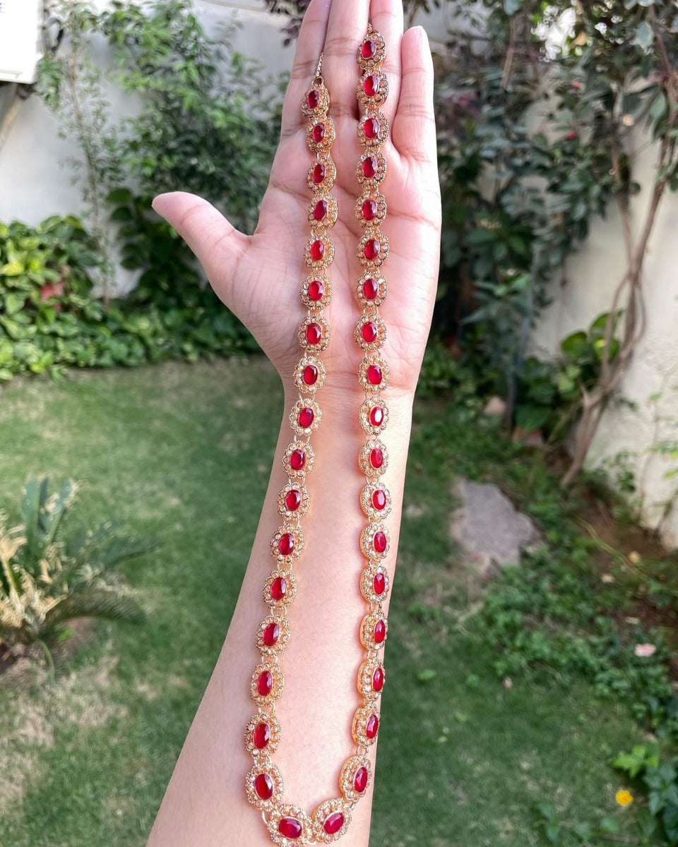 Ruby Stone Mala Necklace Design