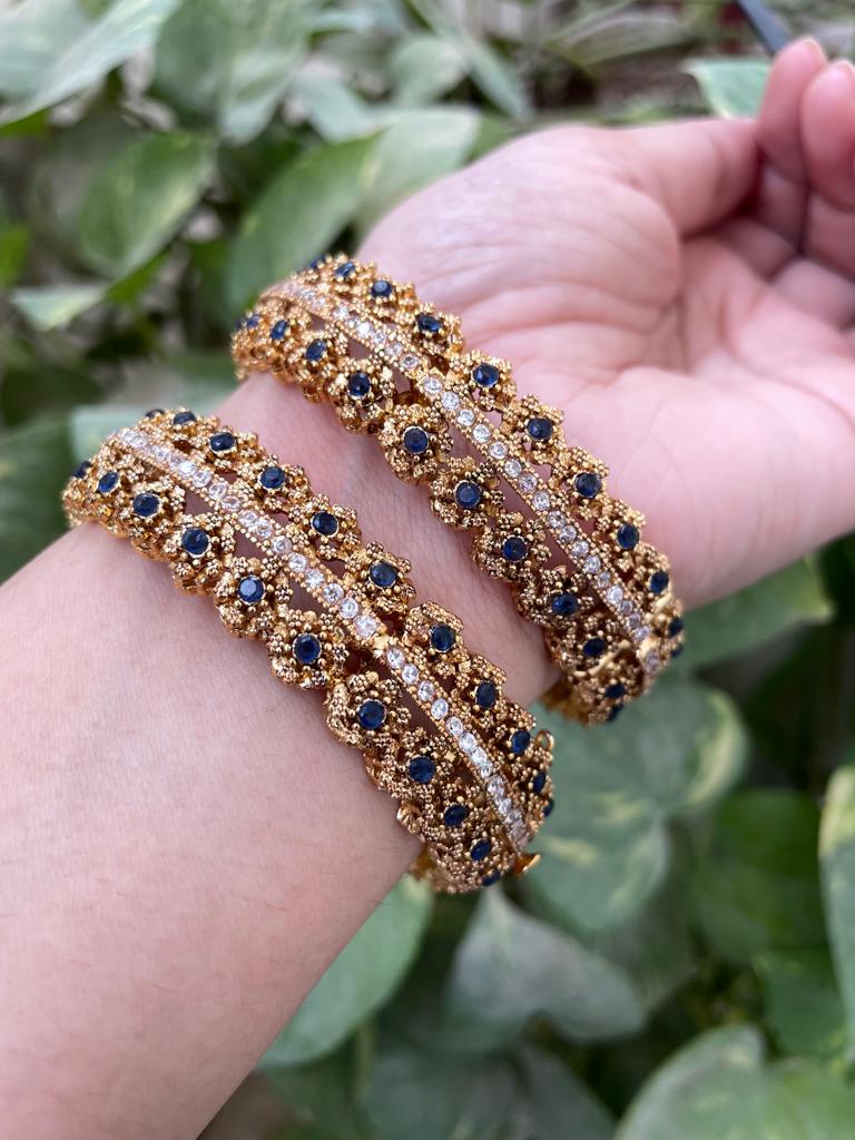 Sapphire Bangles Set for Bride