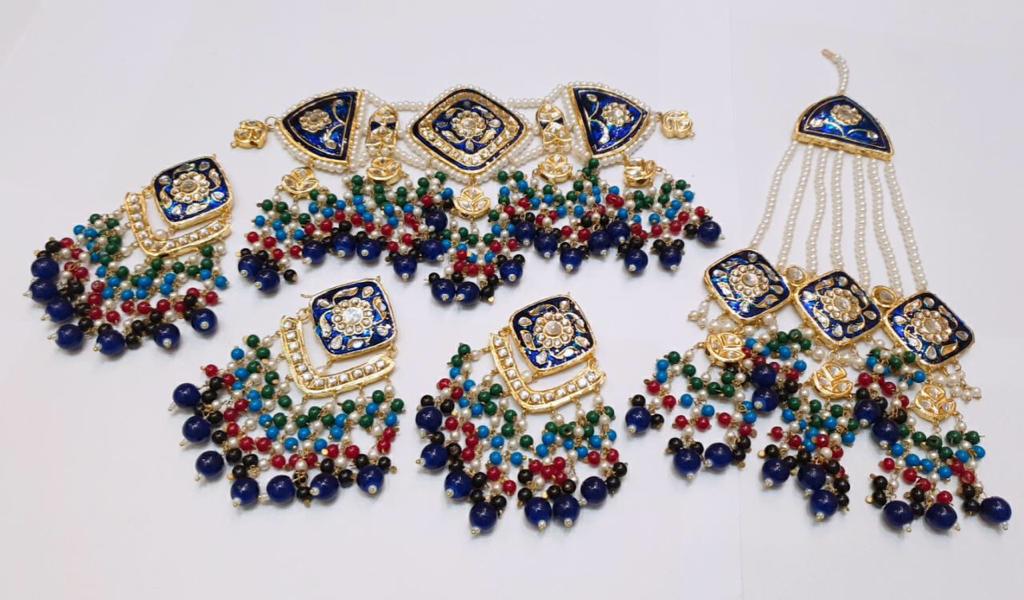 Sapphire Kundan Marriage Set 
