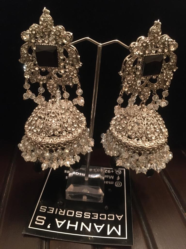 Silver Jhumka Earrings Design