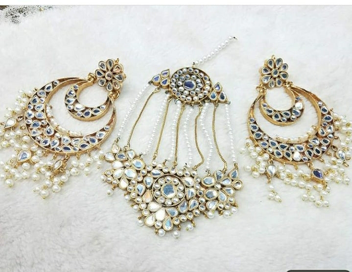 Simple Chandbali Earrings with Jhoomer