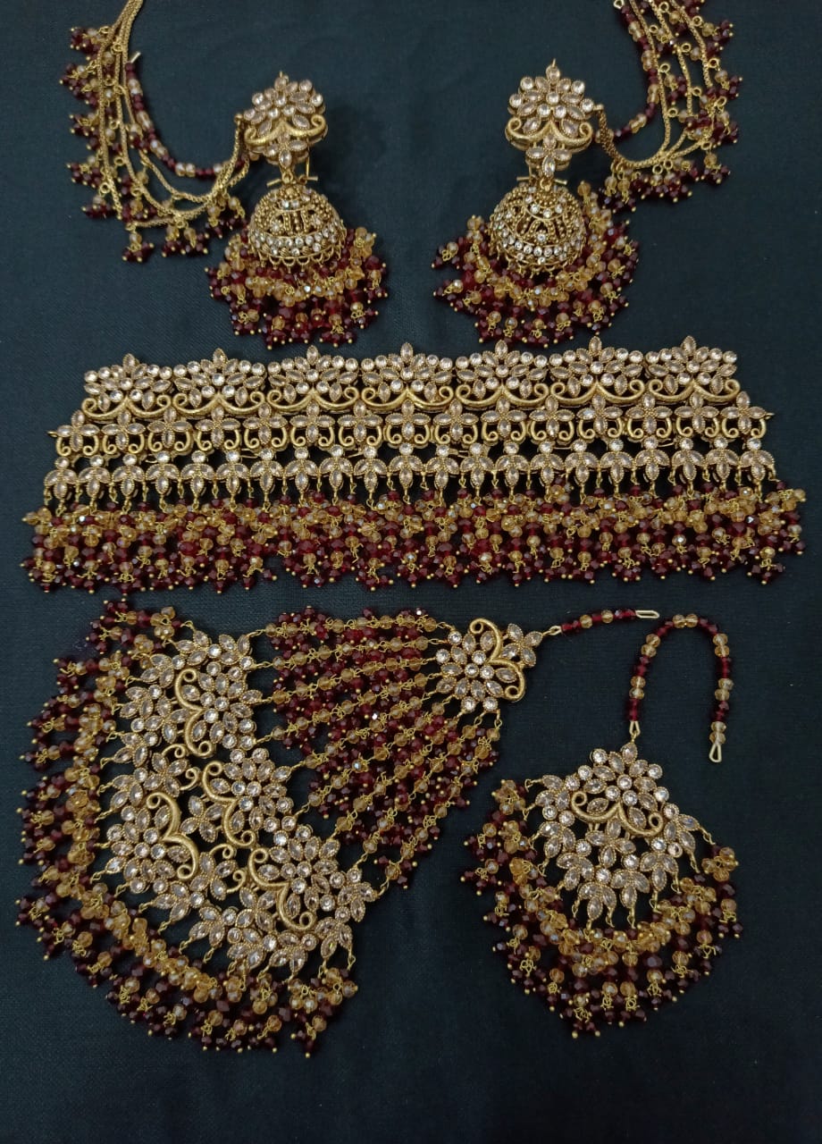 Simple Golden Wedding Jewelry Sets for Brides