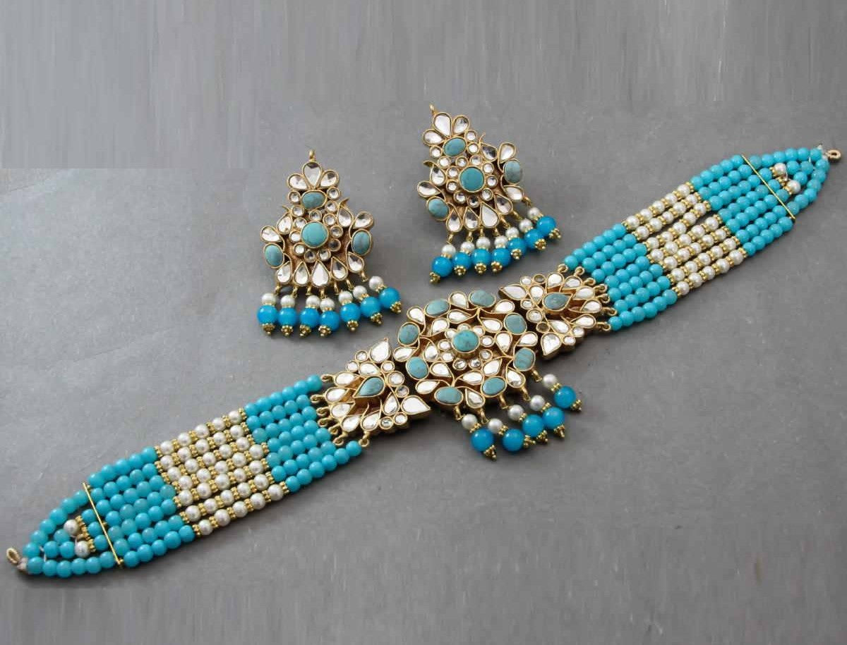 Traditional Feroza Kundan Choker Necklace