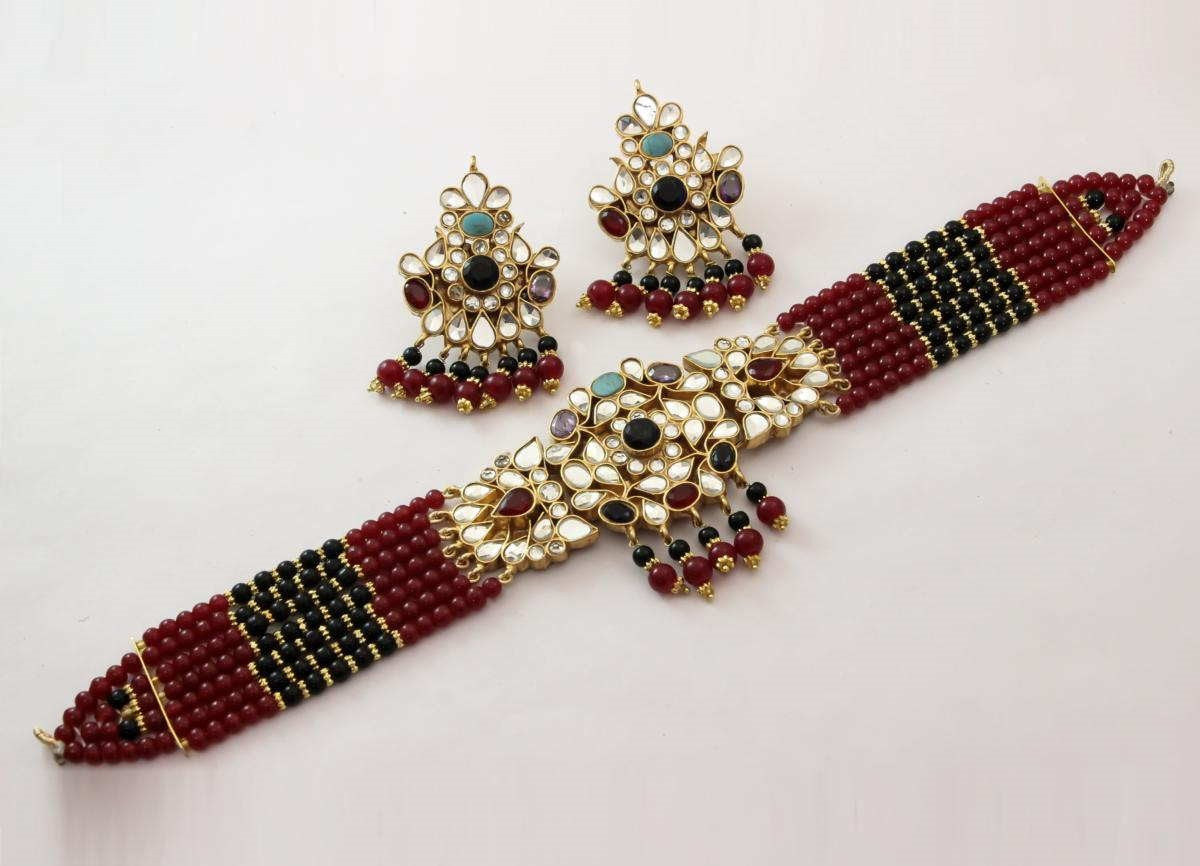 Traditional Multicolor Kundan Choker Necklace