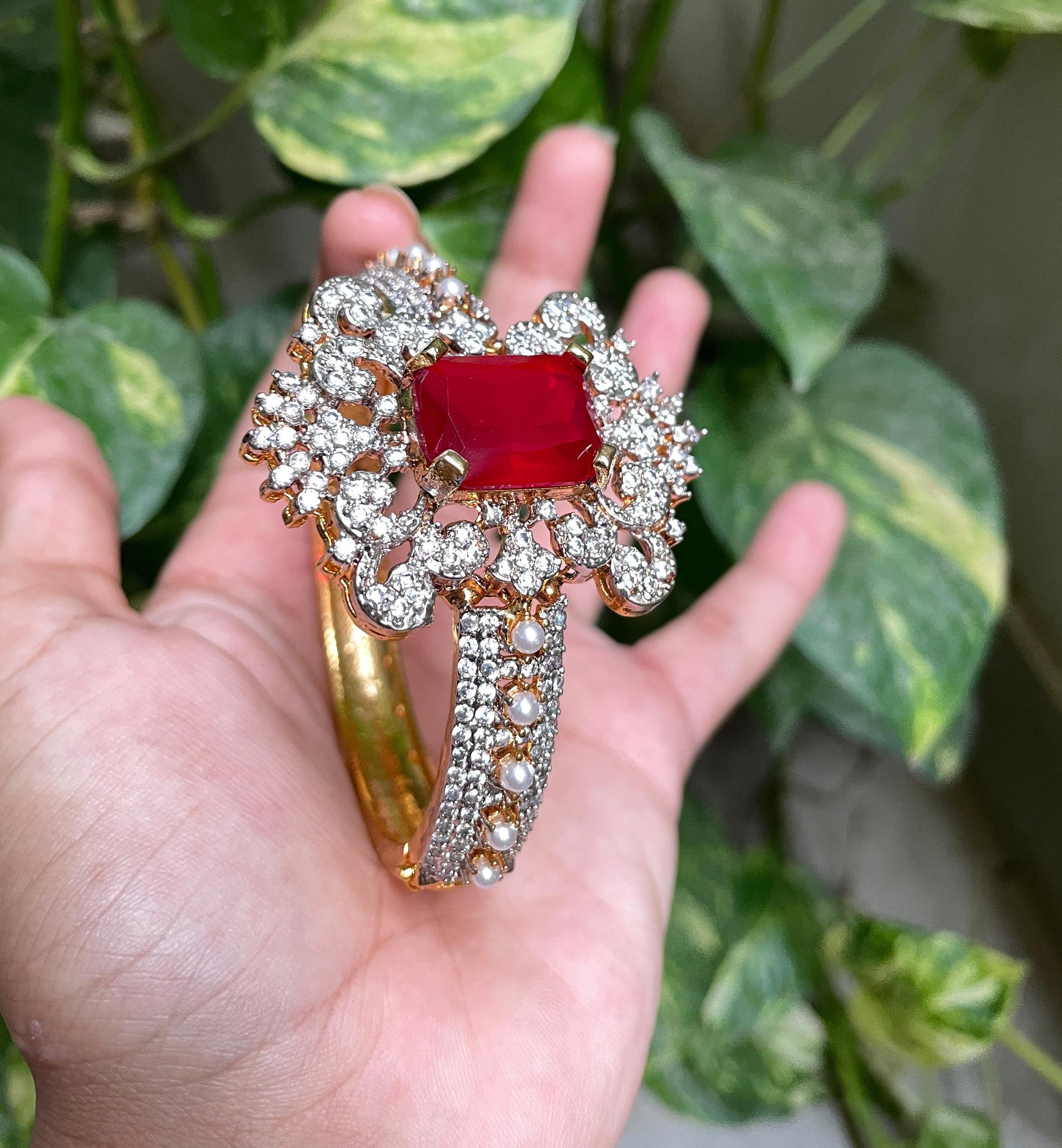 Gemstone zircon openable bangle price