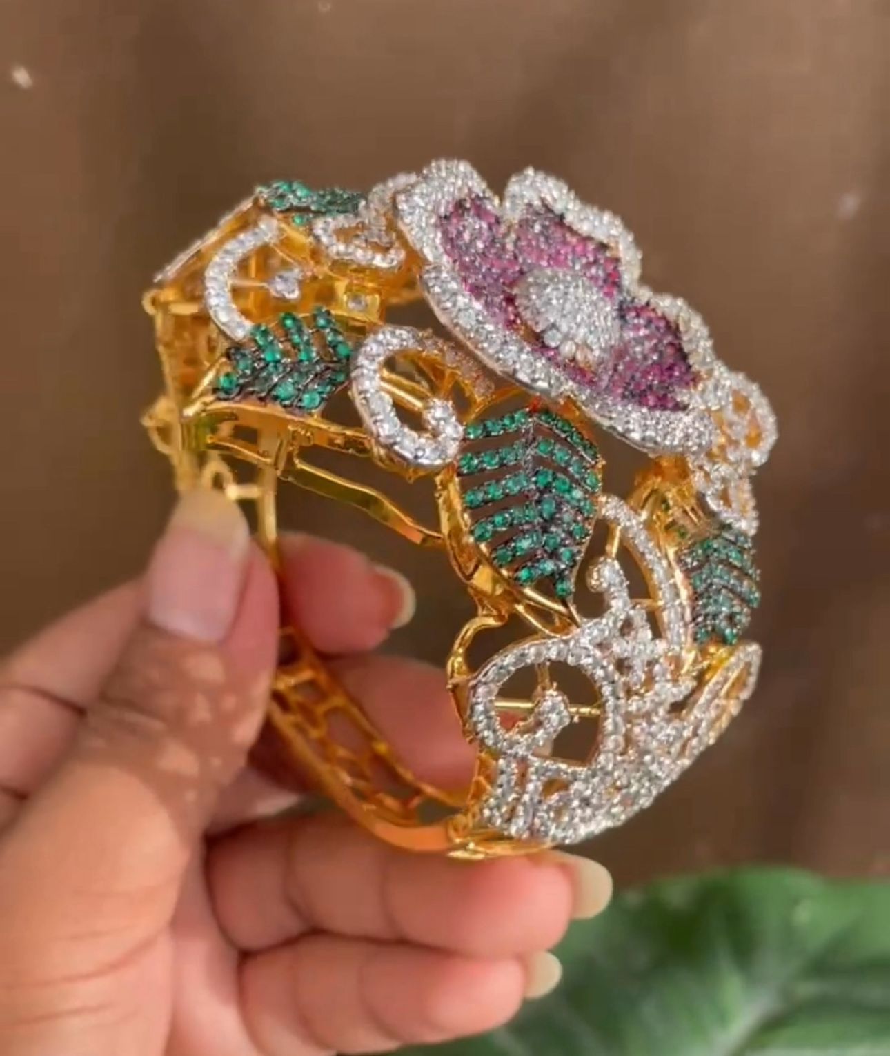 zircon flower bangle
