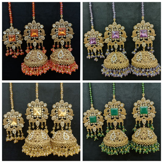 Jhumkay Set With Teeka