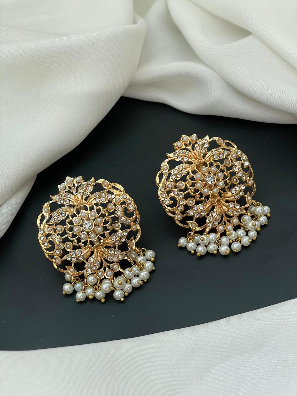 White Gold Plated Stud Earrings for Women