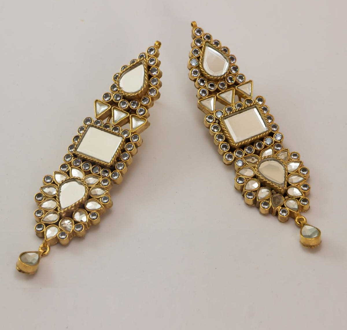 White Traditional Earrings Online 