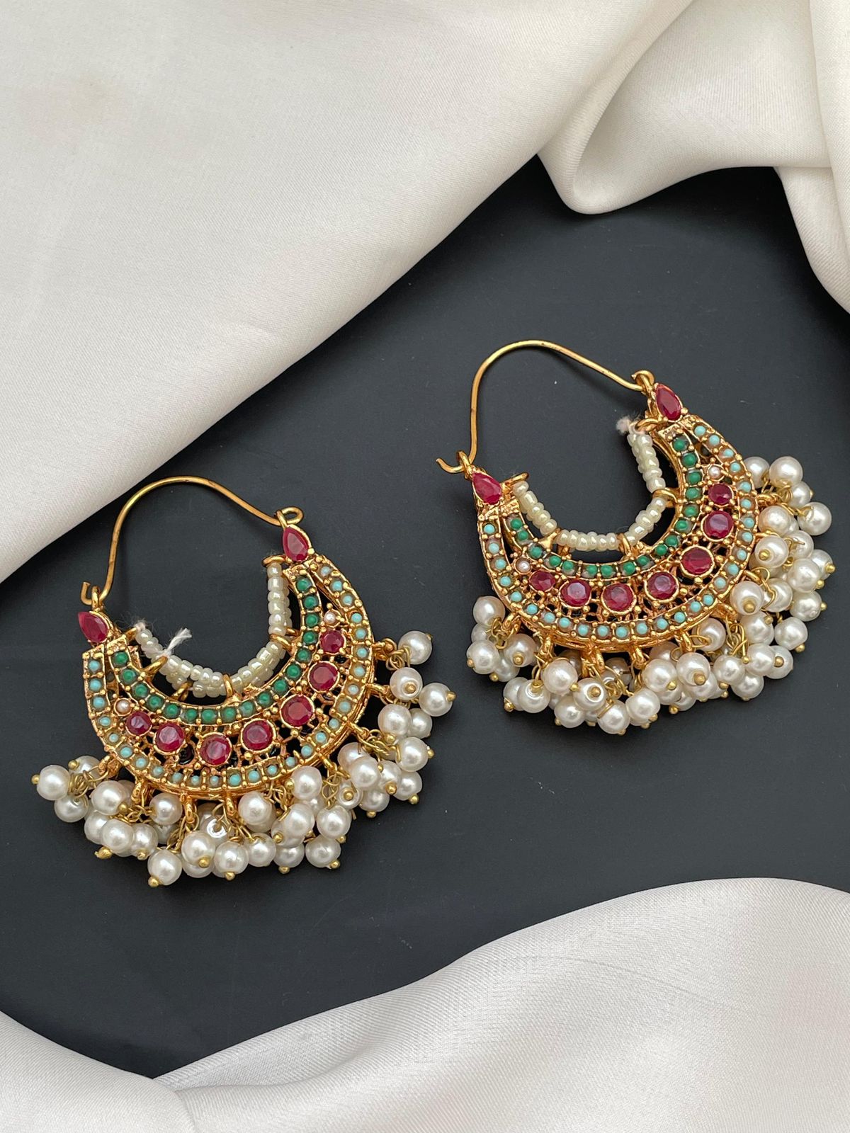 Women Latest Chandbali Designs in Gold Polish