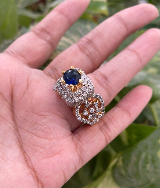Women Trendy Gold Plated Zircon Ring