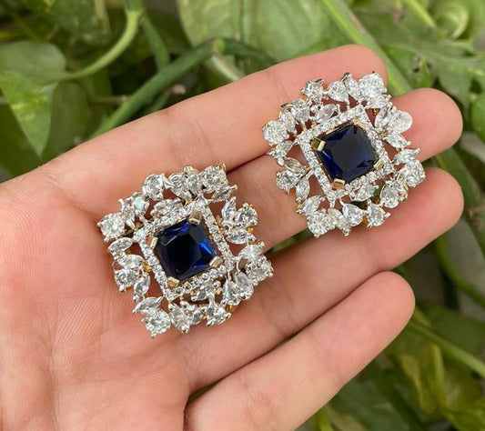 Zircon Earrings Studs Gold Karachi Online