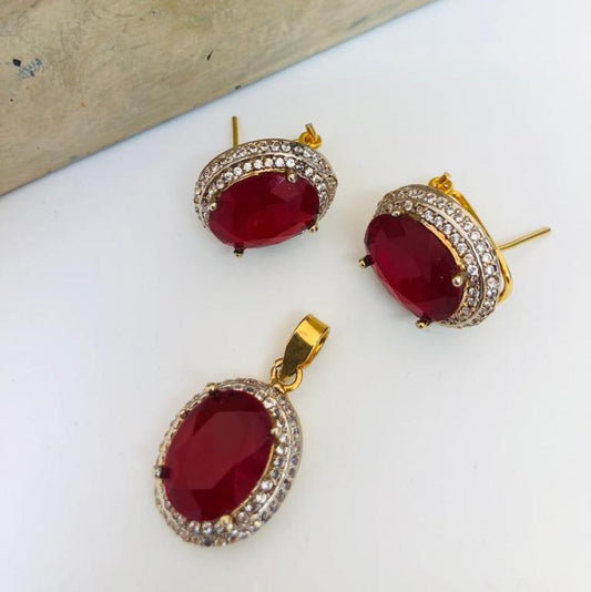 Zircon Gemstone Pendant Set