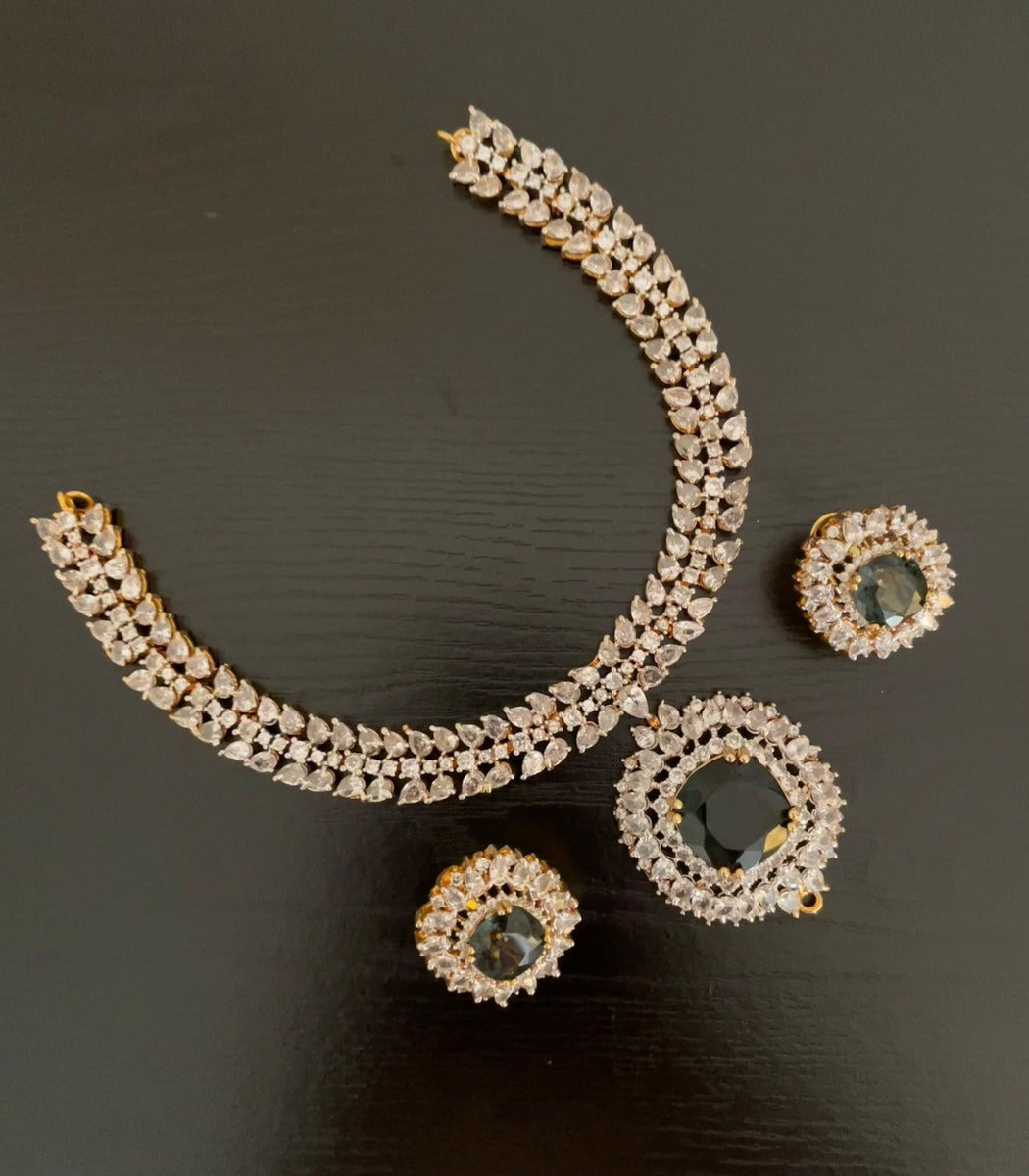 Zircon Necklace Earrings Set
