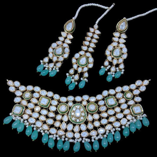 Zircon Stone Kundan Set