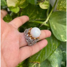 WHITE PEARL ZIRCON RING 