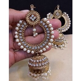 GOLDEN STONAL MANJOOSE JHUMKAS 