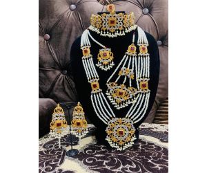 BRIDAL SET IN SILVER AND GOLDEN COMBINATION